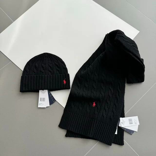 Elsi | Neulottu hattu ja huivisetti