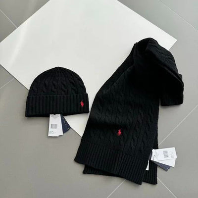 Elsi | Neulottu hattu ja huivisetti